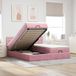 Maison Exclusive - Lit plateforme avec matelas, rose, 160x200 cm, velours
