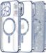 Techsuit Luxury Glitter Back Cover hoesje met MagSafe voor Apple iPhone 15 Pro Max - Lichtblauw