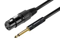 XLR-kabel F/jack 6,3 mm mono - 6 m