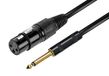 XLR-kabel F/jack 6,3 mm mono - 6 m