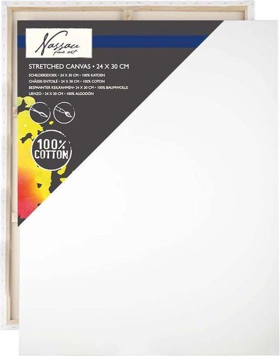 Nassau Fine Art Canvasdoek 24x30 cm - Wit Katoen