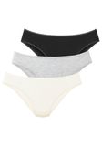LASCANA Slip crème / grijs gemêleerd / zwart