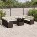 Maison Exclusive - Ensemble de meubles de jardin 11 pièces avec canapé et coussins, marron, en polyrotin
