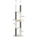 MODENUIT Poteau griffoir - 225-255 cm - Hauteur réglable - Blanc
