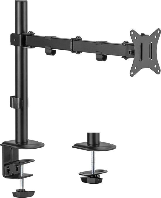 Maclean Monitorbeugel Bureausteun voor LCD-monitor, 17-32", 9kg, VESA 75x75 en 100x100 Dubbele Arm, MC-753N