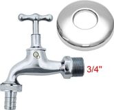 Robinetterie de jardin avec bouchon pour tuyau d'arrosage, chrome