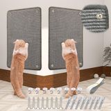 Merkloos / Sans marque Sisal Krabmat - Meubelbescherming voor Katten - Voor de Bank - Grijs, 2 Stuks