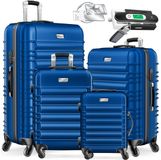 Kesser® 4-delige Kofferset, Reiskofferset, Trolley Koffers, Blauw