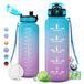 KollyKolla Drinkfles voor sportschool, 1,5 l, lekvrij, BPA-vrij, waterfles met tijdweergave voor volwassenen, school, sportschool, werk, fietsen, wandelen, fietsen