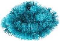 Turkoenise kerstboomversiering van metallic folie, diameter 7 cm, lengte 2 meter
