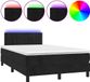 vidaXL Boxspring met matras en LED fluweel zwart 120x200 cm
