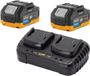 Procraft 20/2 chargeur double 20 V pour batteries Li-Ion 2 A