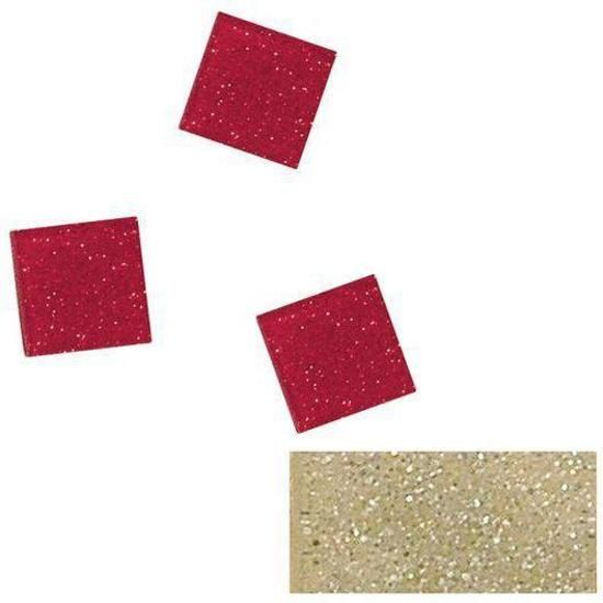 Rayher Hobby Acryl glitter mozaiek zilver 1 cm