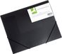 Q-CONNECT elastomap, A4, 3 kleppen en elastieken, transparant PP, zwart 24 stuks