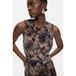 Desigual midi jurk met print - grijsbruin