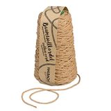 Halbach Seidenbänder Gerecycled katoenen koord, breedte 2 mm, lengte 150 meter, duurzaam katoenen garen voor macramé of doe-het-zelf handwerk, kleur: grijsbeige