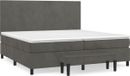 vidaXL Boxspringbed met matras, fluweel, donkergrijs, 200x200 cm
