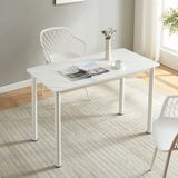 en.casa Eettafel Tammela 120x60x75 cm marmer wit