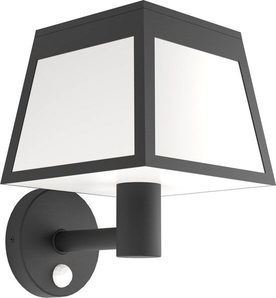 EGLO Altilia Solar Wandlamp Buiten - zonne-energie - LED - 20 cm - Zwart/Wit