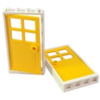LEGO Bricks fotolijst, 1 x 4 x 6 cm, wit/geel, 2 stuks