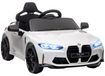 Voiture électrique pour enfants - Voiture de marche électrique - 3–5 km/h - Effets sonores et lumineux - Télécommande - Convient aux enfants de 3–5 ans - 4 roues - Blanc