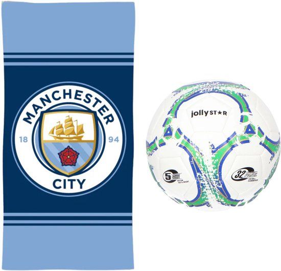 4KidsOnly Manchester City strandlaken + Jollity voetbal