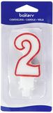 0316502 Decora 0316502 kaars No 2 MET ROODE RAND H 7,5 CM