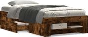 Maison Exclusive - Cadre de lit avec matelas, chêne fumé, 75x190 cm, bois composite
