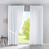 Set Palermo Set van 2 gordijnen, ondoorzichtig, H x B 250 x 300 cm, wit, extra breed, lichtdoorlatend, met verborgen gordijnhouders