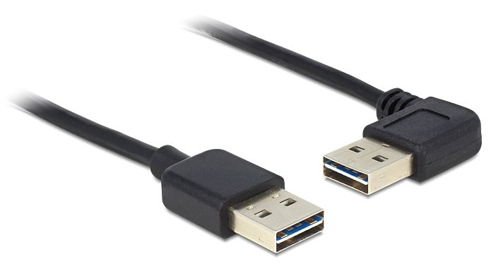 DeLOCK USB 2.0 A m/m 90° - 3m - Zwart