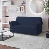Italian Bed Linen Fashionable Bankhoes met volledige afdekking, donkerblauw voor 2-zits