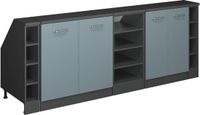 Vicco R-Line Keukenkast voor schuine wand – 210 cm Set van 5 kastrompen 60 cm diepte Blauw-grijs