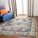 Safavieh Boho Chic tapijt voor woonkamer, eetkamer, slaapkamer - Monaco Collection, korte pool, grijs en lichtblauw, 120 x 120 cm