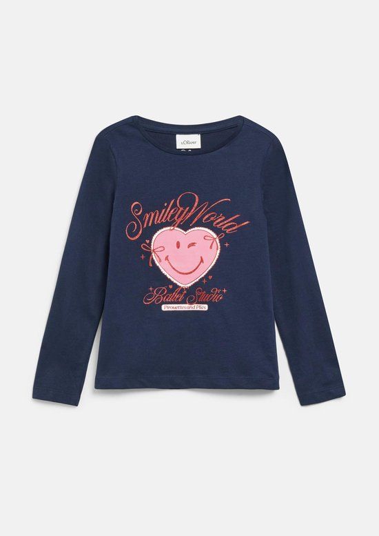 s.Oliver T-shirt Korte mouw Ronde hals Kinderen 128/134 Katoen navy