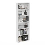 Furinno JAYA Simply Home Vrijstaande boekenkast met 6 niveaus, open opslag, wit