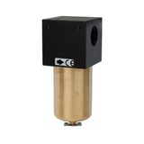 Riegler Microfilter voor hoge drukken tot 60 bar, met handafvoerventiel, 0,01 μm, G 3/8, houder van messing, bedrijfstemperatuur. 0 °C tot 90 °C