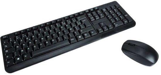 MCL ACK-2012W/N Toetsenbord en muis set Draadloos RF AZERTY Frans Zwart