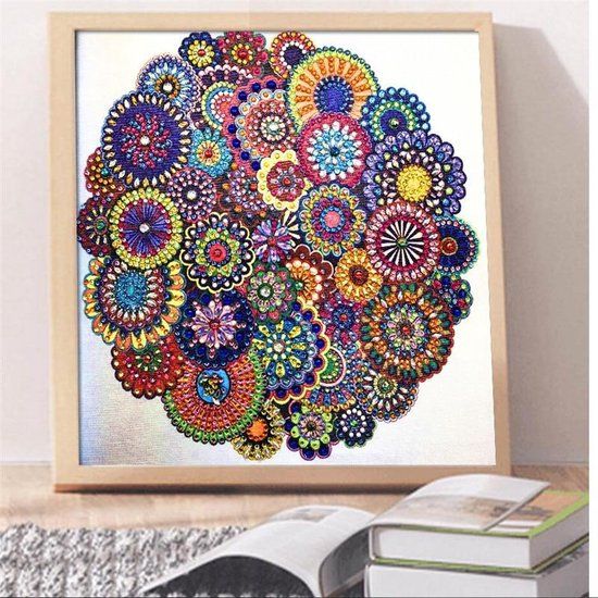 Diamond painting set | mandala gekleurd | 30x30cm | Go Go Gadget | 6 stuks