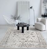 the carpet Mila – Klassiek glanzend vloerkleed met bloemenpatroon, crème beige, 200 x 290 cm