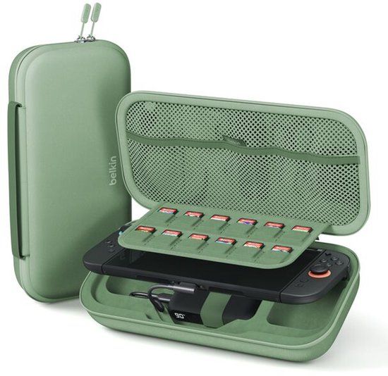 Belkin Gaming Nintendo Switch 2 Beschermhoes met Powerbank – Groen