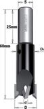 CMT Orange Tools 515.615.11-90° Insteekverzinker HW Z2+2 S=10x25 D=6/15 LT=60 RE