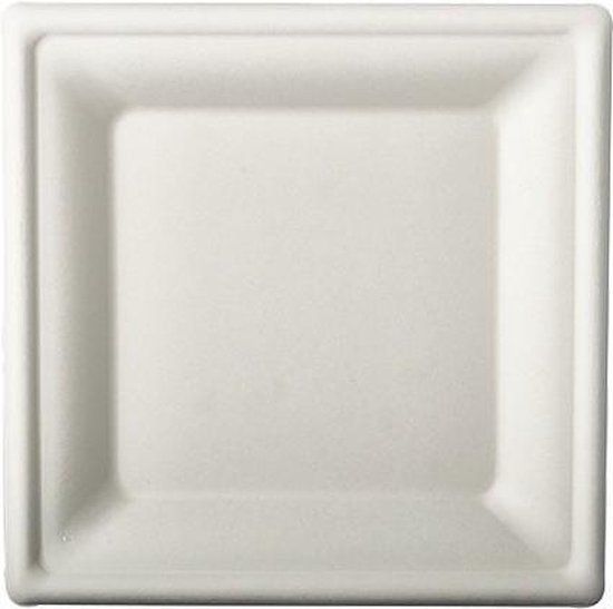 12x White Sugarcane Lunch Plates 20 cm - Disposable & Biodegradable