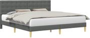 vidaXL Bedframe met hoofdeinde Donkergrijs 180 x 200 cm Stof