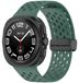 Wigento Samsung Galaxy Watch Ultra 47mm: siliconen horlogeband met magnetische sluiting, donkergroen