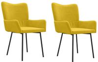 vidaXL Eetkamerstoelen 2 stuks fluweel geel