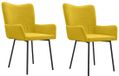 vidaXL Eetkamerstoelen 2 stuks fluweel geel