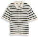 Tom Tailor - Gebreid poloshirt met streepmotief - Maat XXL - olive light blue stripe