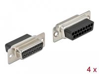 Delock 66720 Connecteur de câble D-Sub 15 broches Noir, Argent