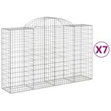 vidaXL Gabions avec arche, 7 pièces, 200x50x120/140 cm, acier galvanisé