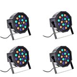 LEOFLA 4 koplampen, 18 watt, Rgb met geluidssensor, 18 leds, verschillende kleuren, discotheek licht